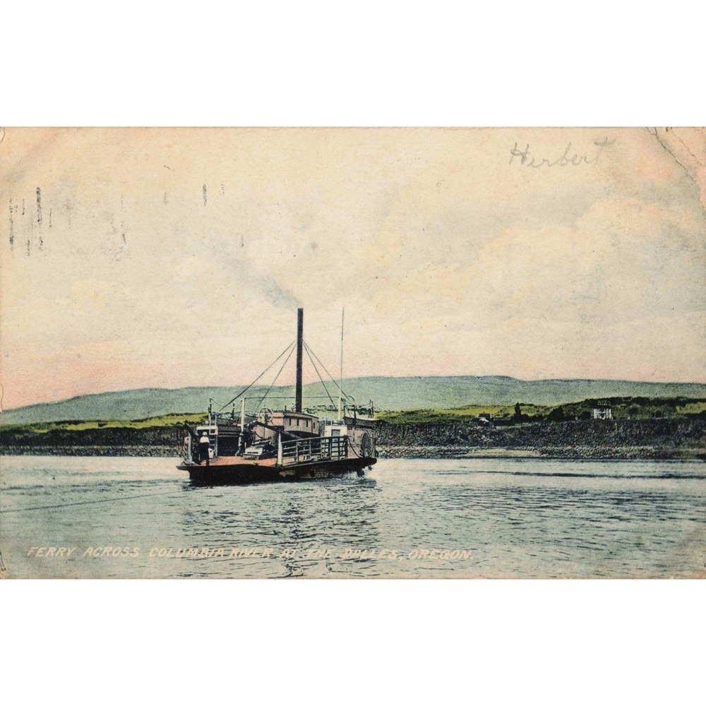 Vintage 1911 Columbia River Ferry Postcard The Dalles Oregon Sprouse & Son Litho - Picture 1 of 2
